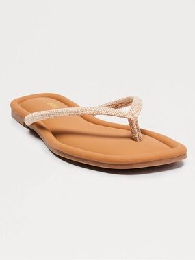 Fashion Nova Padded “summers in maui” square-Toe flat flip flop 10 NEW
